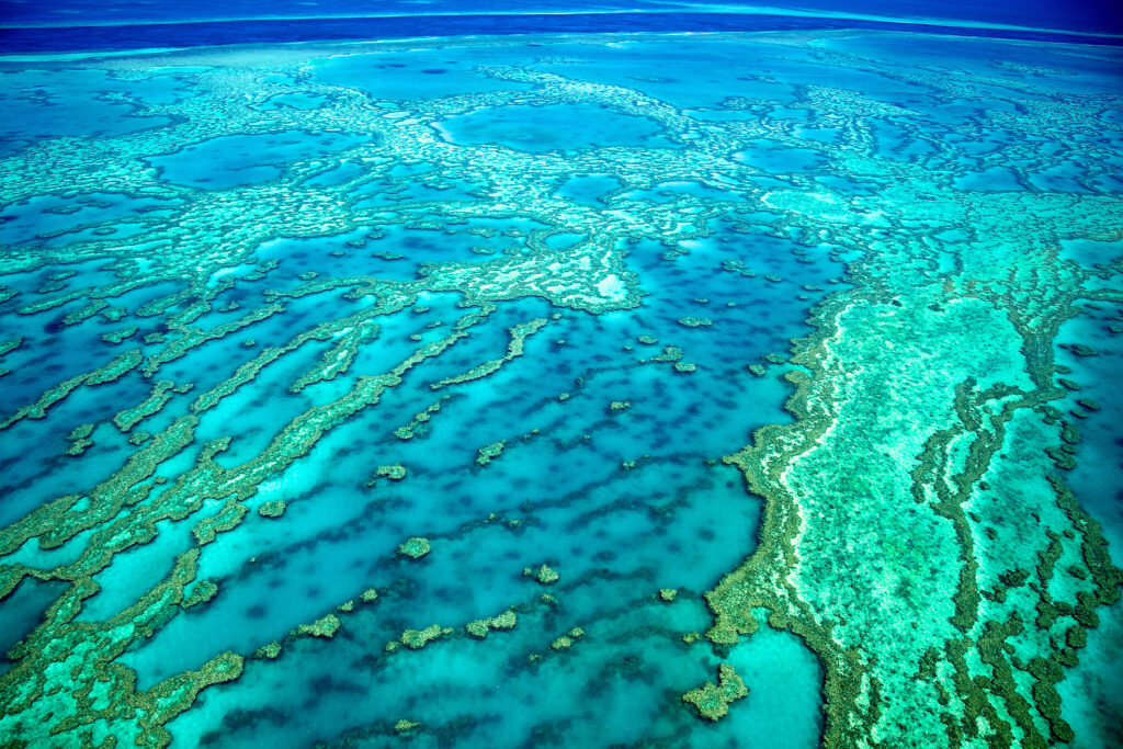 Aerial view of the Great Barrier Reef